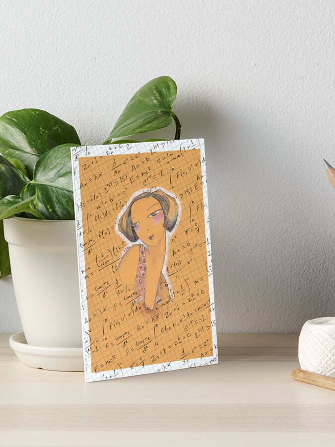 Thumbnail 1 of 2, Art Board Print, Einstein Girl designed and sold by lizamackinnon.