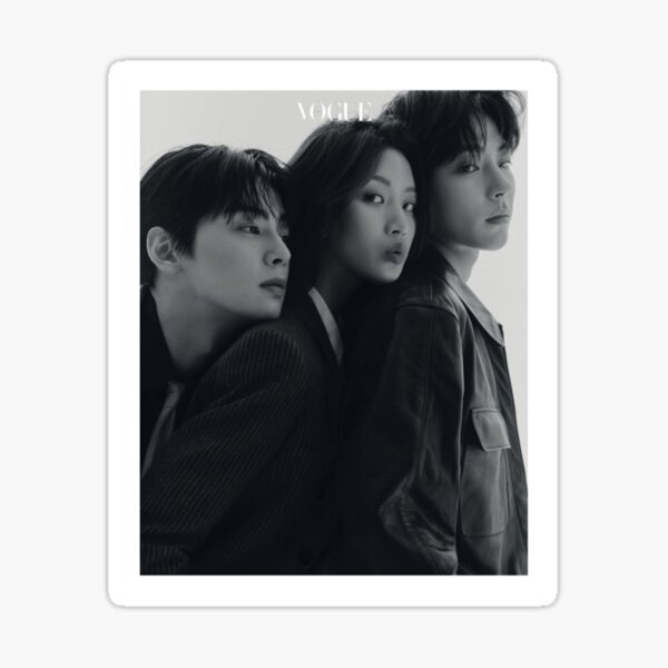 TRUE BEAUTY CAST VOGUE SHOOT (CHA EUN WOO, HWANG IN YEOP, MUN KA YOUNG) Sticker