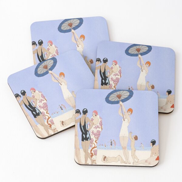 Item preview, On the beach art deco illustration designed and sold by katakania.