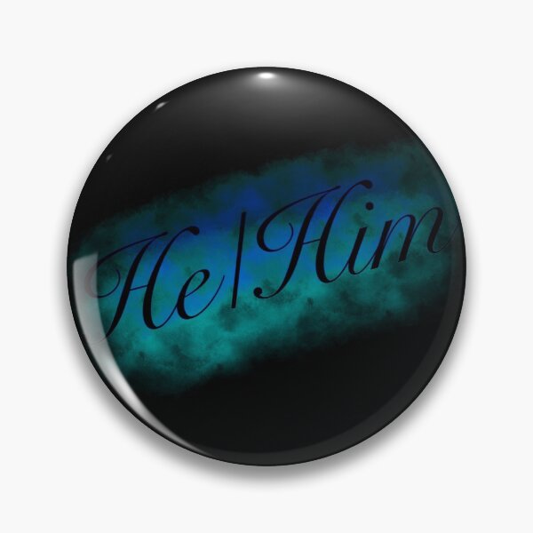 Item preview, He/Him (black) designed and sold by Friend of Frogs.