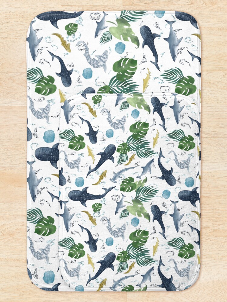 Thumbnail 5 of 6, Bath Mat, Shark Reef designed and sold by sheena lange.