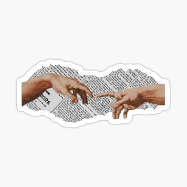 the touch of God- dark academia collage Sticker