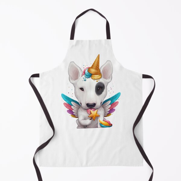 Item preview, White English Bull Terrier with Black Eye Patch Ice Cream Unicorn designed and sold by anmlz.