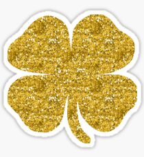 Shamrock four leaf clover gold glitter Sticker