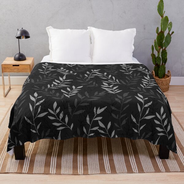 Item preview, Black grey floral pattern designed and sold by rianfee.