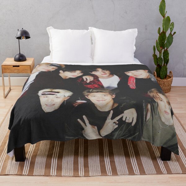 BTS Black Background Throw Blanket