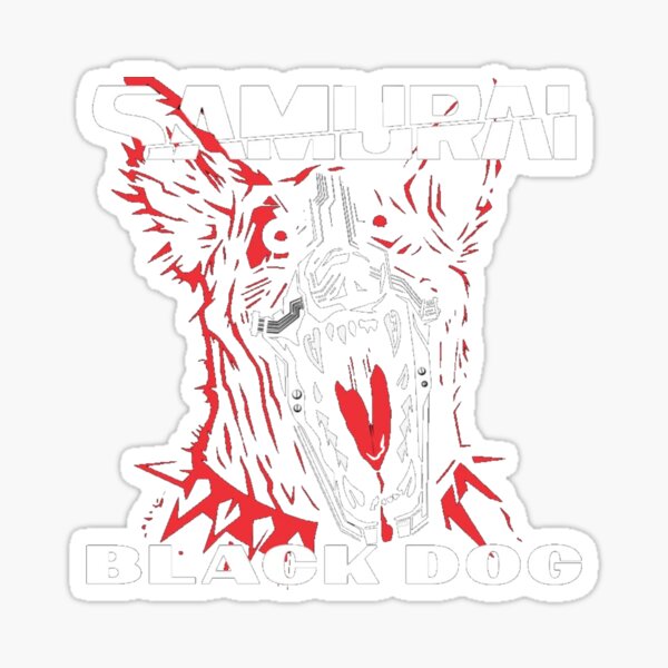 "cyberpunk black dog samurai" Sticker for Sale by beevense Redbubble