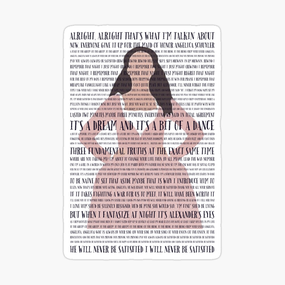 Broadway Cast Alexander Hamilton Lyrics Satisfied Satisfied Lyrics