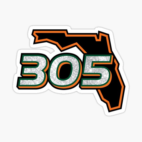 Miami 305 Bling Logo On Black Sticker For Sale By Sleepylab Redbubble