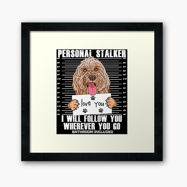 Funny Goldendoodle Dog Lover Cartoon Framed Art Print