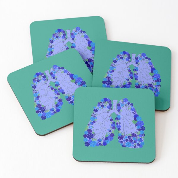 Item preview, DONATE Lungs with Flowers - Blue designed and sold by Emily Boynton.