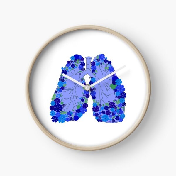 Item preview, DONATE Lungs with Flowers - Blue designed and sold by Emily Boynton.