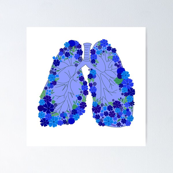 Item preview, DONATE Lungs with Flowers - Blue designed and sold by Emily Boynton.