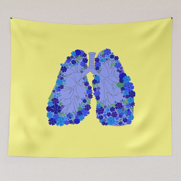 Item preview, DONATE Lungs with Flowers - Blue designed and sold by Emily Boynton.