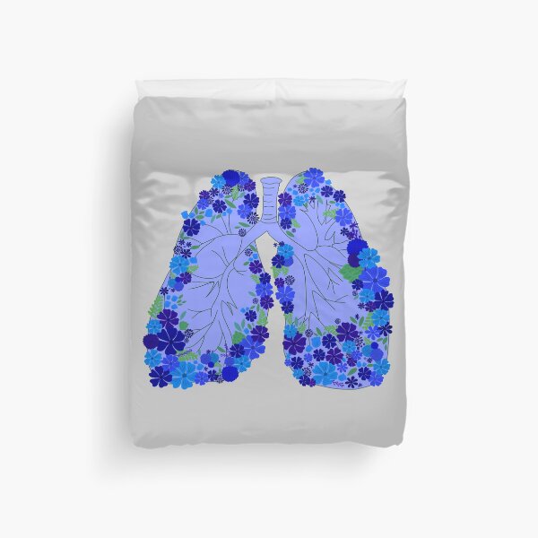 Item preview, DONATE Lungs with Flowers - Blue designed and sold by Emily Boynton.