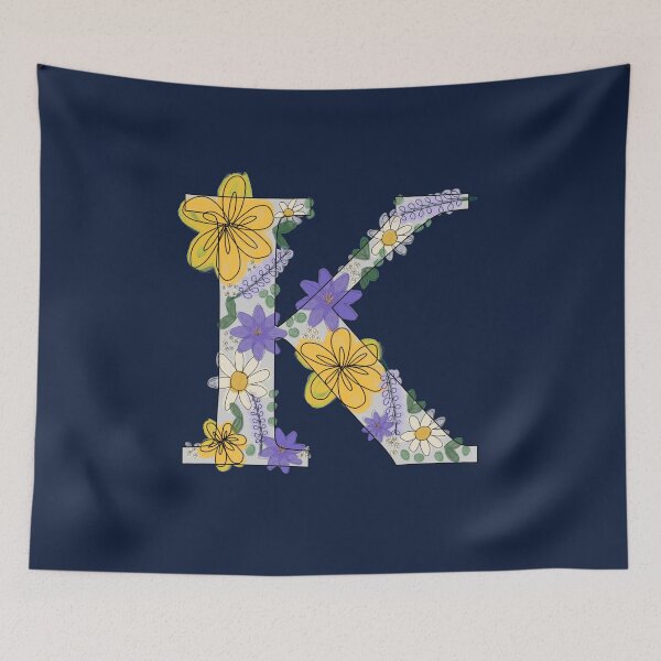 Item preview, The Letter K Floral Initial designed and sold by Gold Star Creative.