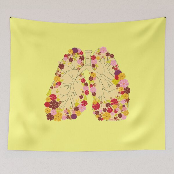 Item preview, DONATE Lungs with Flowers - Yellow designed and sold by Emily Boynton.