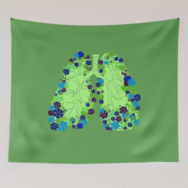 Item preview, DONATE Lungs with Flowers - Green designed and sold by Emily Boynton.
