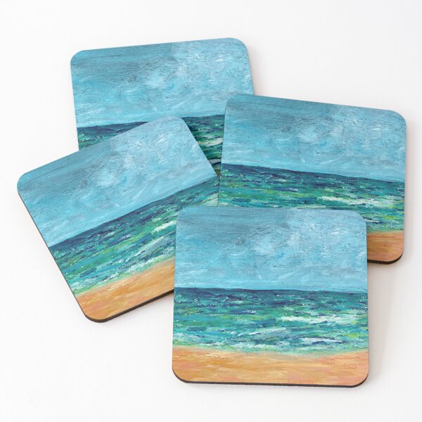 Item preview, Ocean Beach Sand Water Abstract Acrylic Painterly Style Artwork designed and sold by studioroya.
