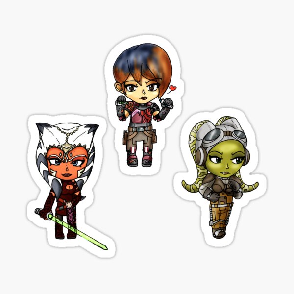 Vista previa del artículo con la obra «SW Chibi Group 1 Pegatinas», diseñado y vendido por Kameiko.