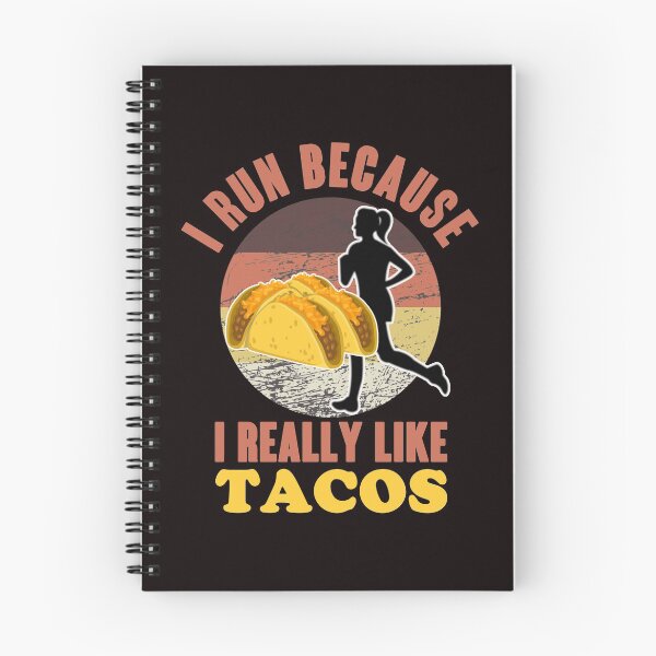 Item preview, I Run Because I Really Like Tacos - Funny Retro Sunset Running Woman And Tacos Gift Idea designed and sold by leo121687.