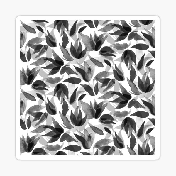 Item preview, Black and White Watercolor Petals designed and sold by Carolina Diaz.