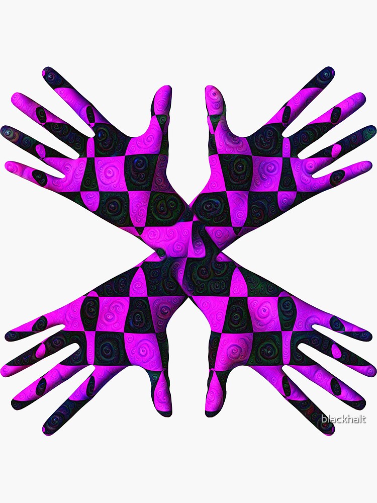 Thumbnail 3 of 3, Sticker, #DeepDream Gloves 5x5K v1456239375 designed and sold by blackhalt.