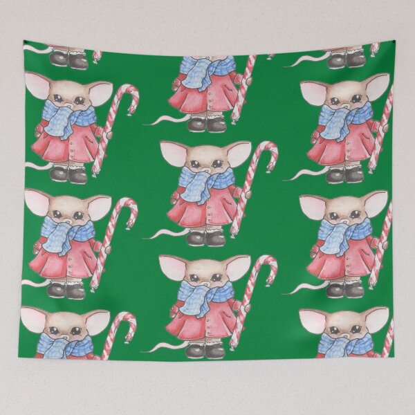 Item preview, Christmas Mouse with Candy Cane designed and sold by rachelclaireart.
