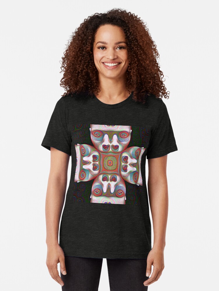 Alternate view of #DeepDream Masks 5x5K v1455625554 Tri-blend T-Shirt