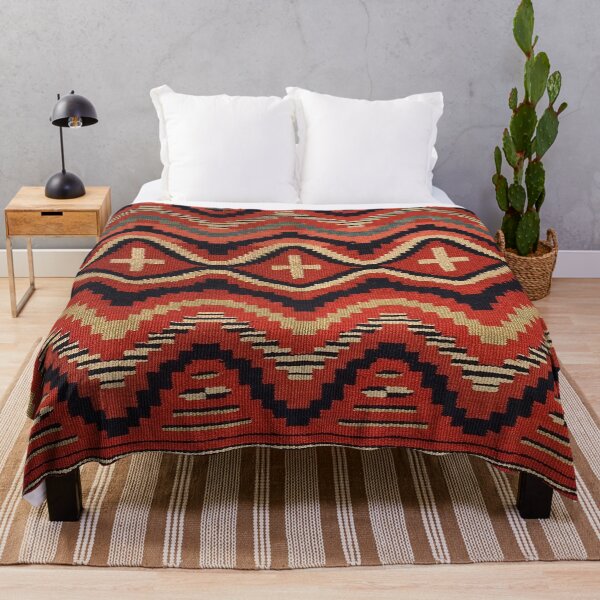 1865 NAVAJO INDIAN CHILD WEARING BLANKET SCAN Throw Blanket