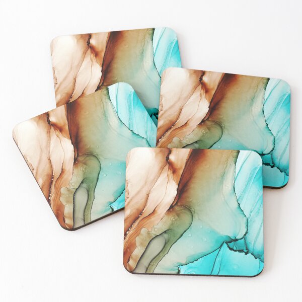 Item preview, Alcohol ink blue, brown, turquoise designed and sold by Arinom.