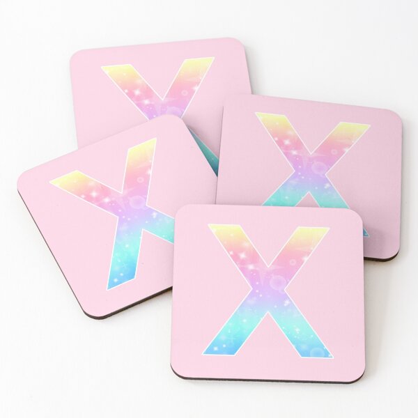 Item preview, The Letter X - Monogram in Kawaii Magical Unicorn Sparkle Pattern designed and sold by Bumblefuzzies.