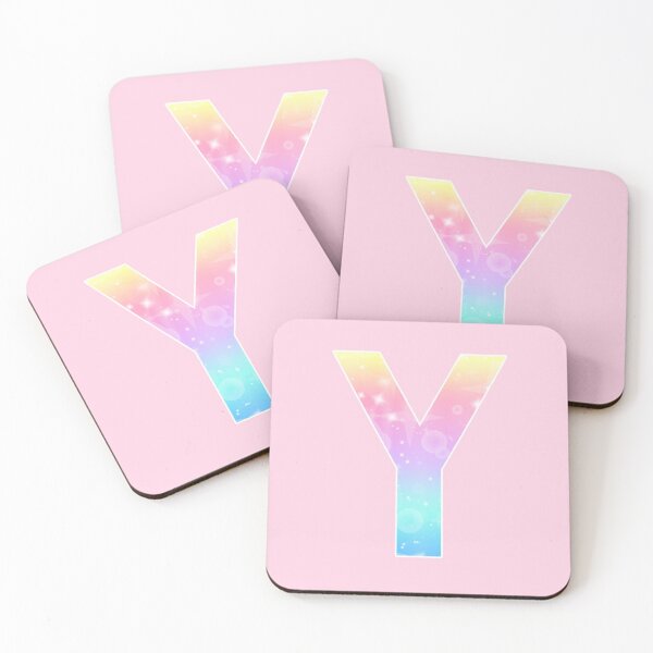 Item preview, The Letter Y - Monogram in Kawaii Magical Unicorn Sparkle Pattern designed and sold by Bumblefuzzies.