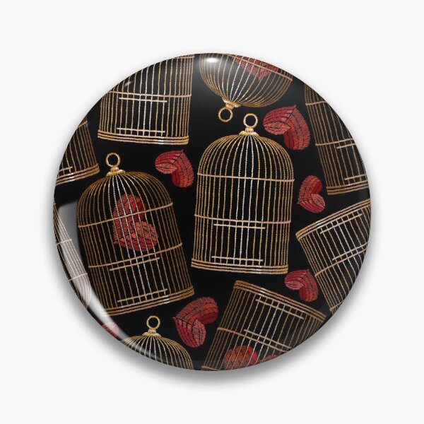 Item preview, Embroidery bird's cages and hearts designed and sold by matrioshka.