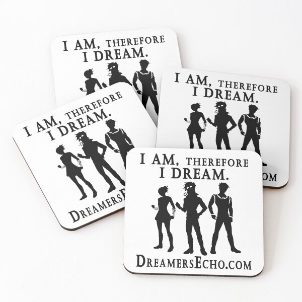 "I am, therefore, I DREAM." Shadow Coasters (Set of 4)