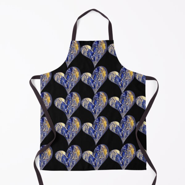 Item preview, Modern Artistic Navy Blue N' Gold Hearts designed and sold by DaughterofYah.