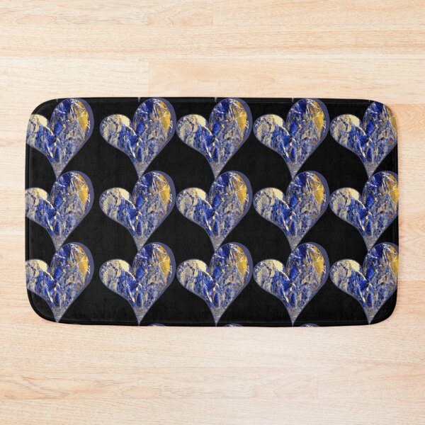Item preview, Modern Artistic Navy Blue N' Gold Hearts designed and sold by DaughterofYah.