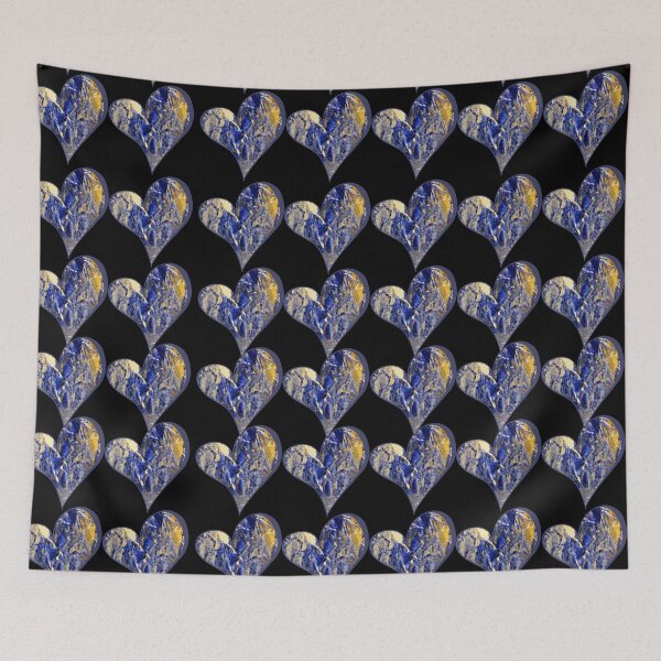 Item preview, Modern Artistic Navy Blue N' Gold Hearts designed and sold by DaughterofYah.