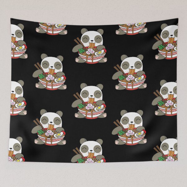Item preview, Cute Kawaii Panda Eating Ramen Noodles designed and sold by YueHeng Creates ⭐⭐⭐⭐⭐.
