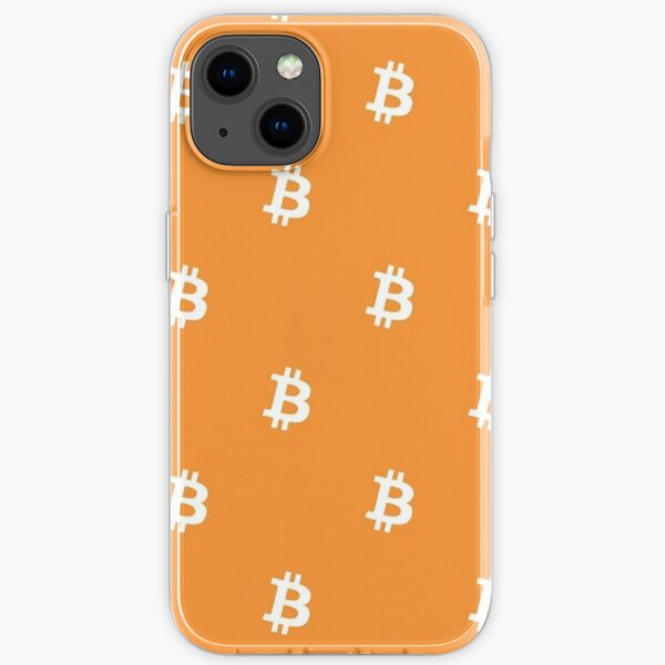 Motif orange Bitcoin Coque souple iPhone