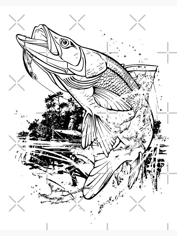 Snook Fishing Art Board Print for Sale by Salmoneggs