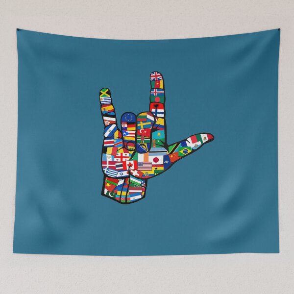 Item preview, Flags of the World, Love Sign, I Love the World, International Gift designed and sold by Tamarage.