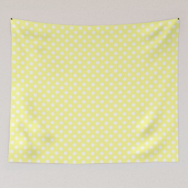 Item preview, White Polka Dots on Pastel Yellow Background designed and sold by Bumblefuzzies.