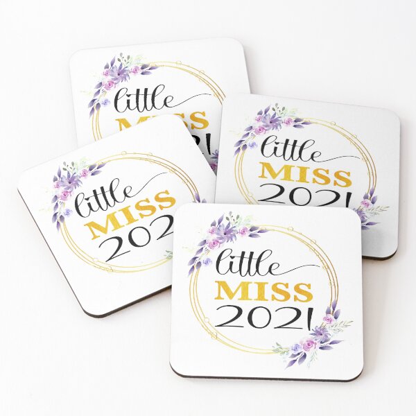 Item preview, Little Miss 2021 New Year Girl Water Color Flowers, Baby Girl, New Year 2021 designed and sold by StickerArtwork.