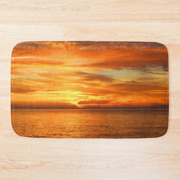 Item preview, Sunset Ocean Scene Red Sky Seawater Reflection designed and sold by luvvvvvit.