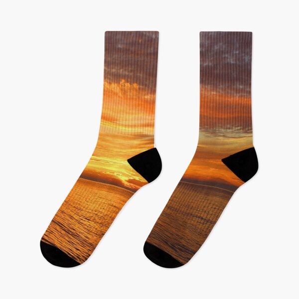 Item preview, Sunset Ocean Scene Red Sky Seawater Reflection designed and sold by luvvvvvit.