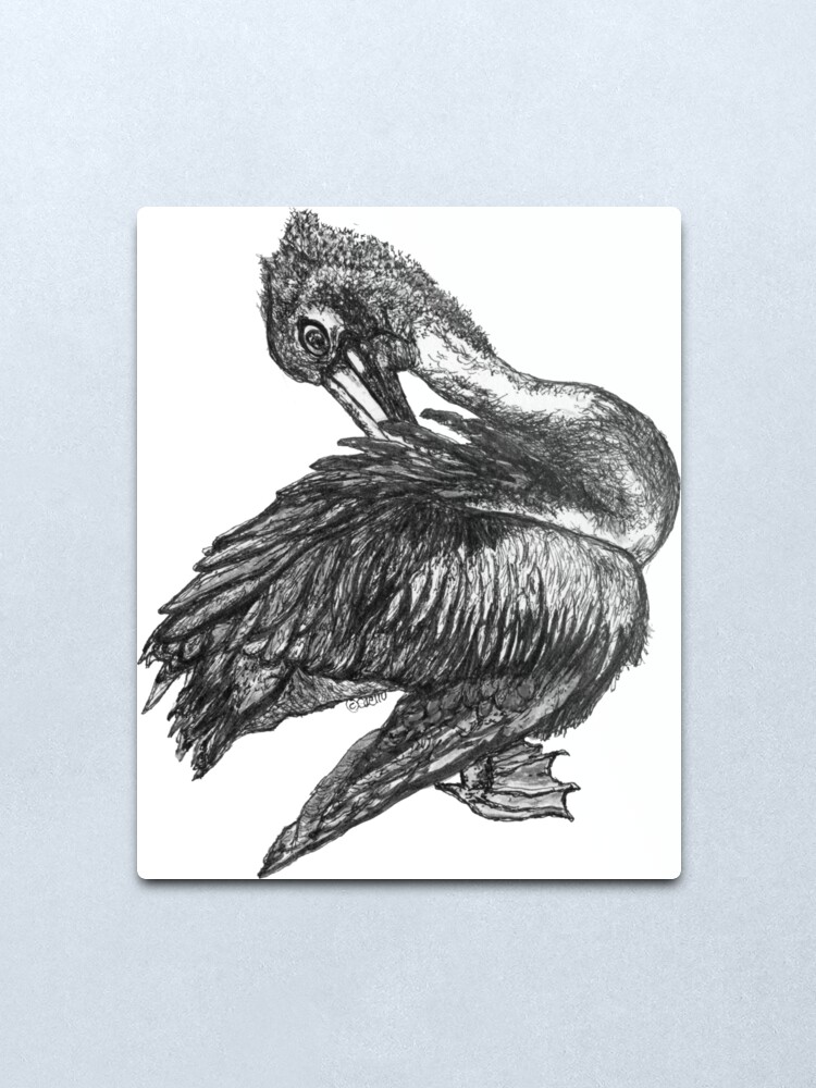 Alternate view of Percephone the Pelican Metal Print