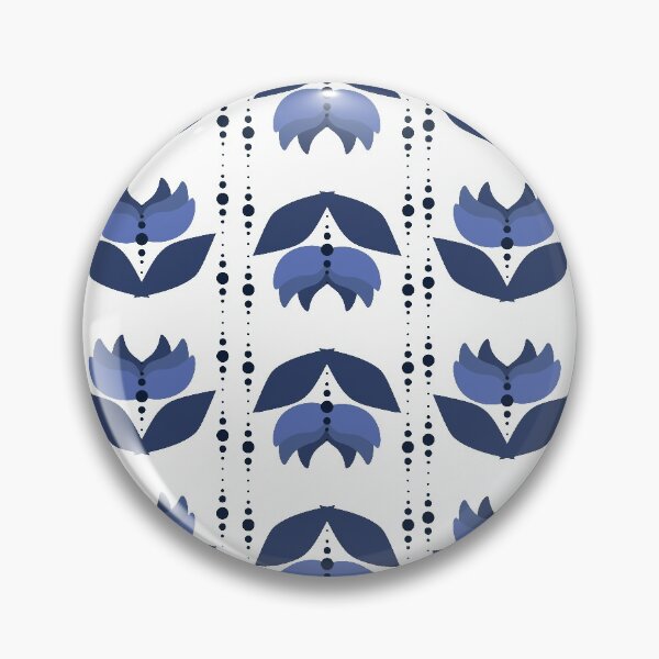 Item preview, Delft Blue Pattern - Simple Modern Tulips designed and sold by AddisonArtworks.