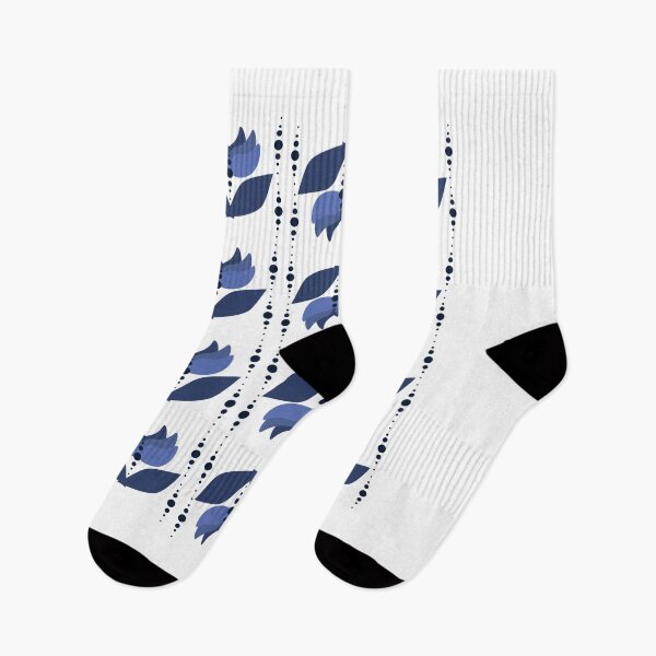 Item preview, Delft Blue Pattern - Simple Modern Tulips designed and sold by AddisonArtworks.
