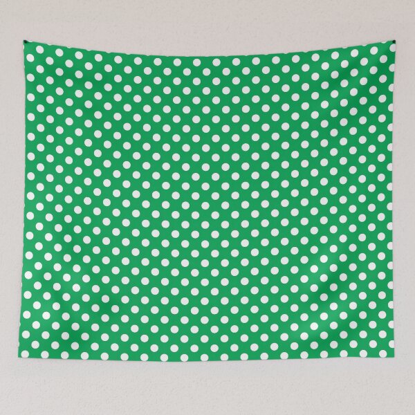 Item preview, White Polka Dots on Green Background designed and sold by Bumblefuzzies.